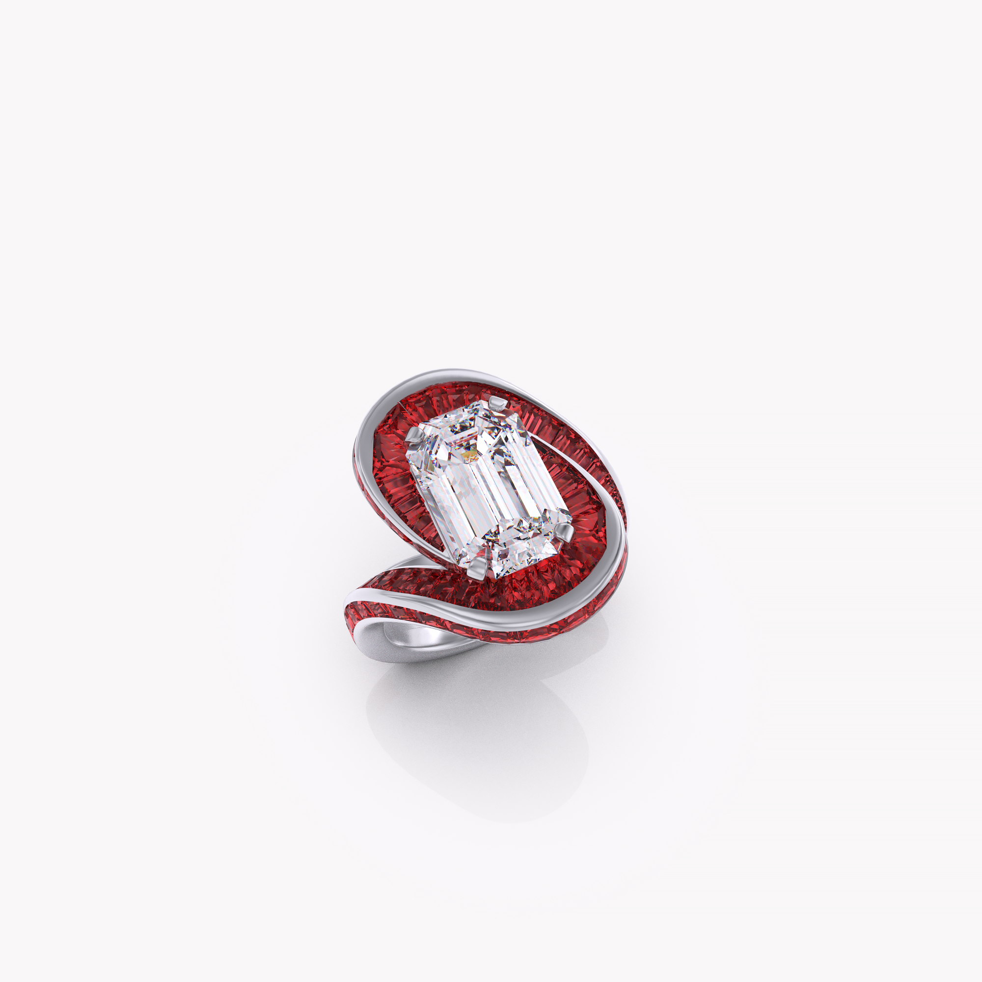 Emerald & Ruby Diamond Ring